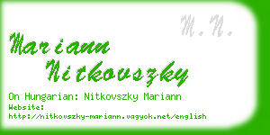 mariann nitkovszky business card